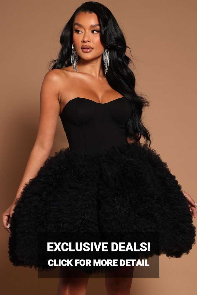 Nikki Ruffle Mini Dress - Black | Fashion Nova, Luxe | Fashion Nova