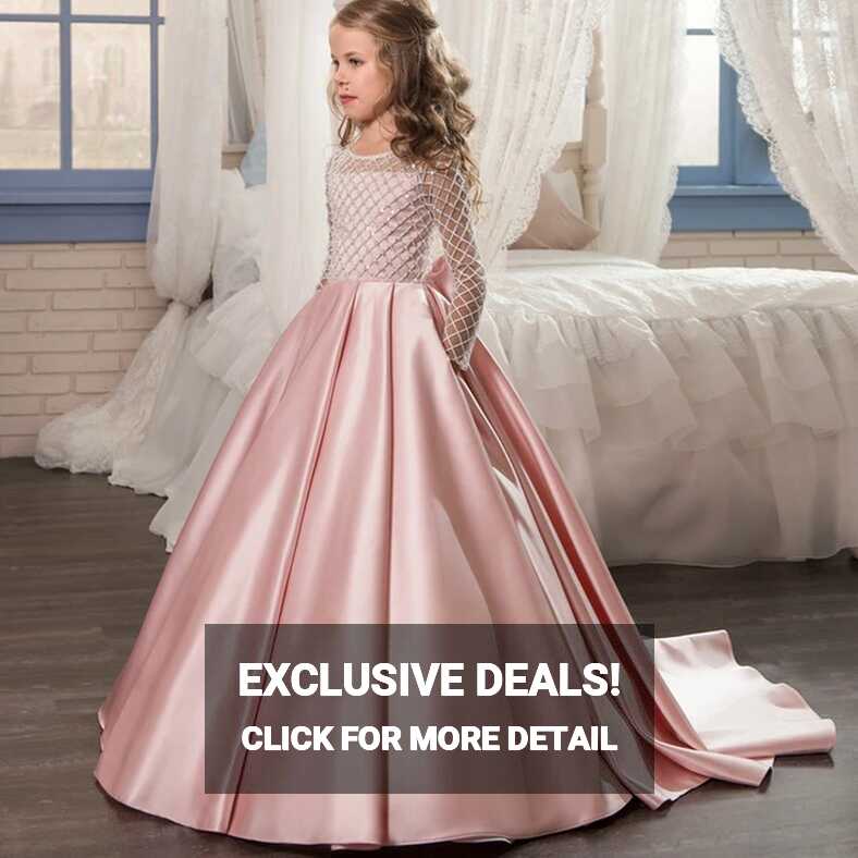 Noble Long Dresses Elegant Girls Ball Gown Kids Girl Princess ...