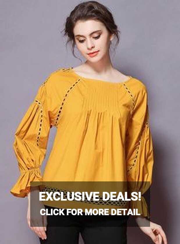 O-neck Lantern Sleeve Loose Blouse | Casual wear dress, Girls ...