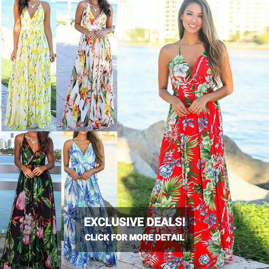 ON SALE!! Women&#39;s Boho Bohemia Maxi Dress Cocktail Party Summer ...