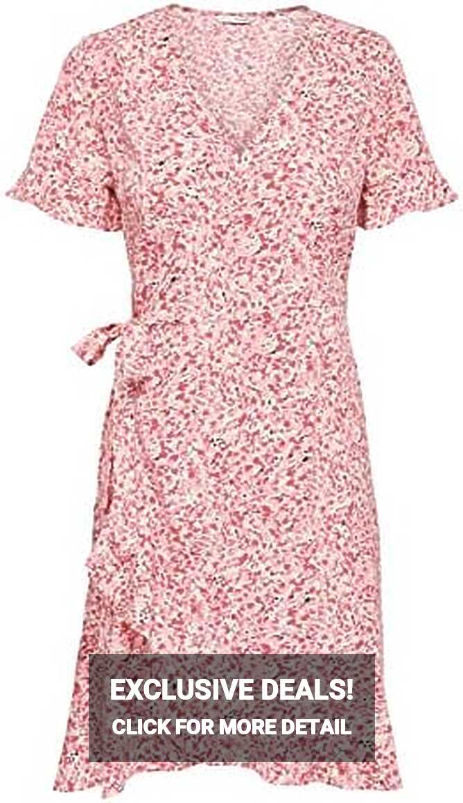 ONLY Kadın Onlolivia S/S Wrap Dress WVN Noos Elbise : Amazon.com ...