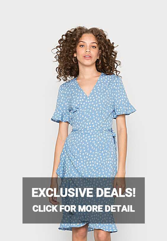 ONLY ONLOLIVIA WRAP DRESS - Day dress - allure fiona/light blue ...