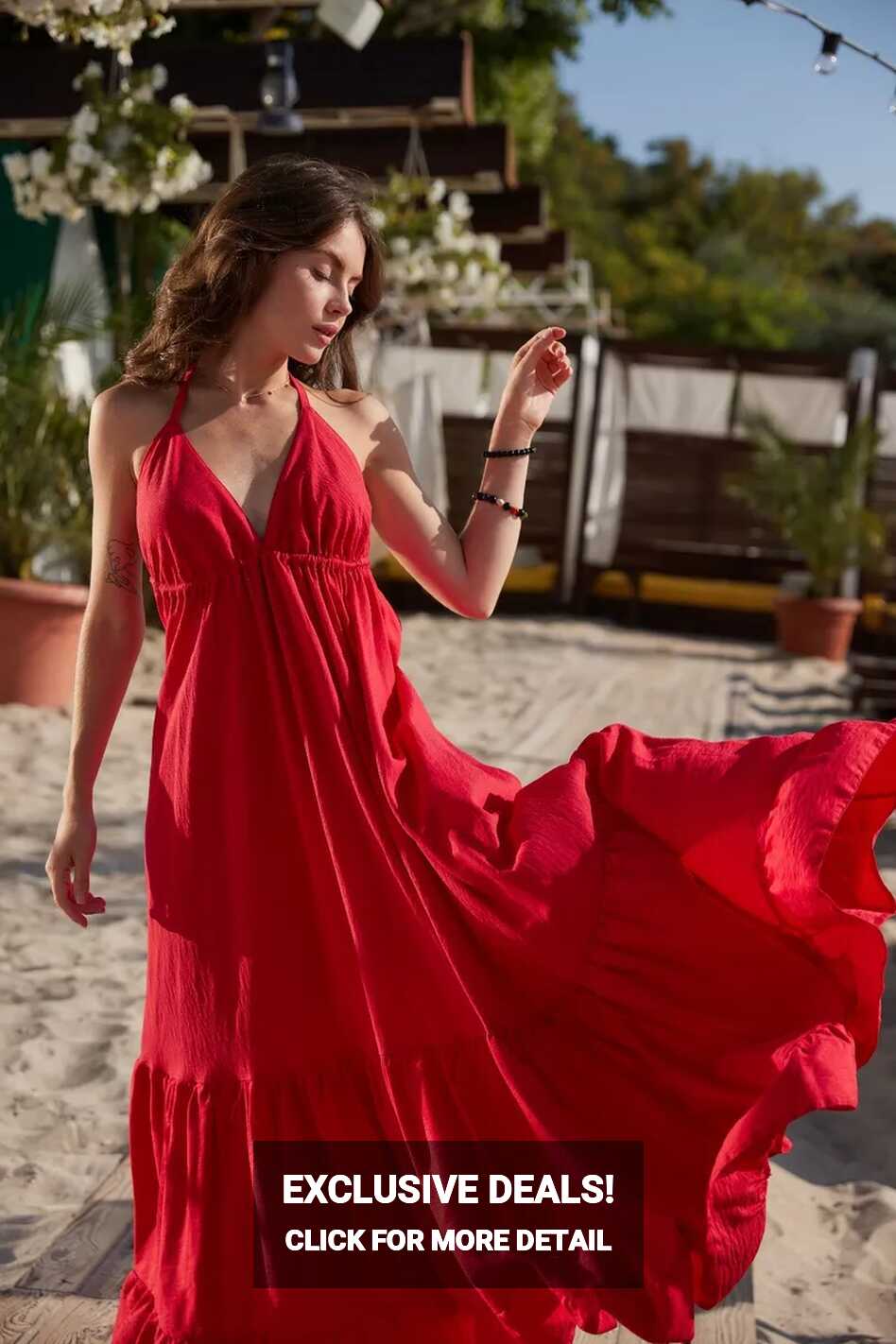 OPEN BACK TULUM dress, maxi red backless summer dress made in ...