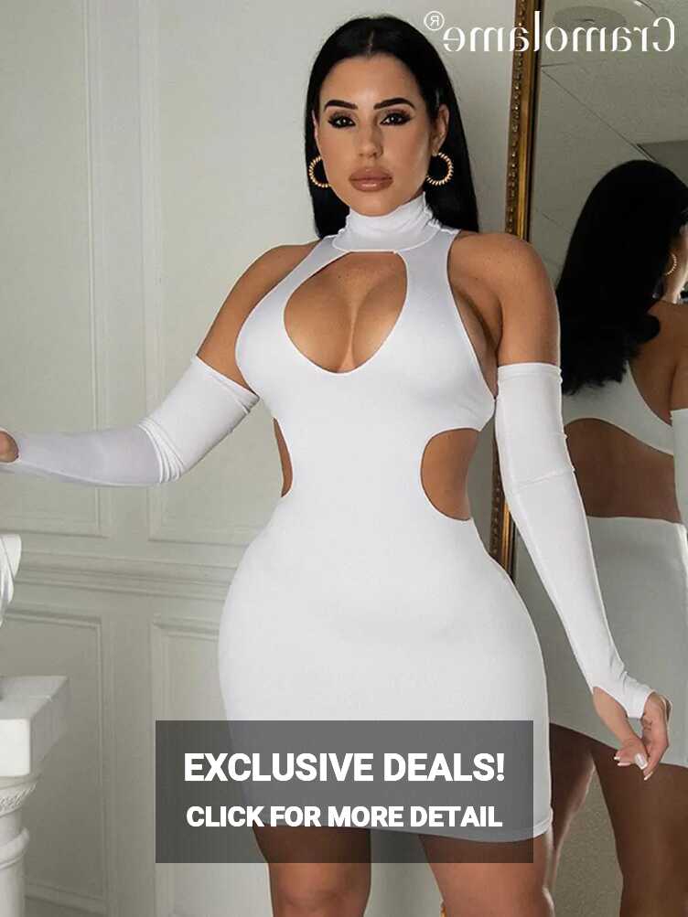 Off Shoulder Long Sleeve Bodycon Mini Dress For Women Summer Sexy ...