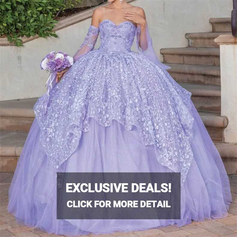 Off Shoulder Purple Princess Lilac Dress For Quinceanera With ...