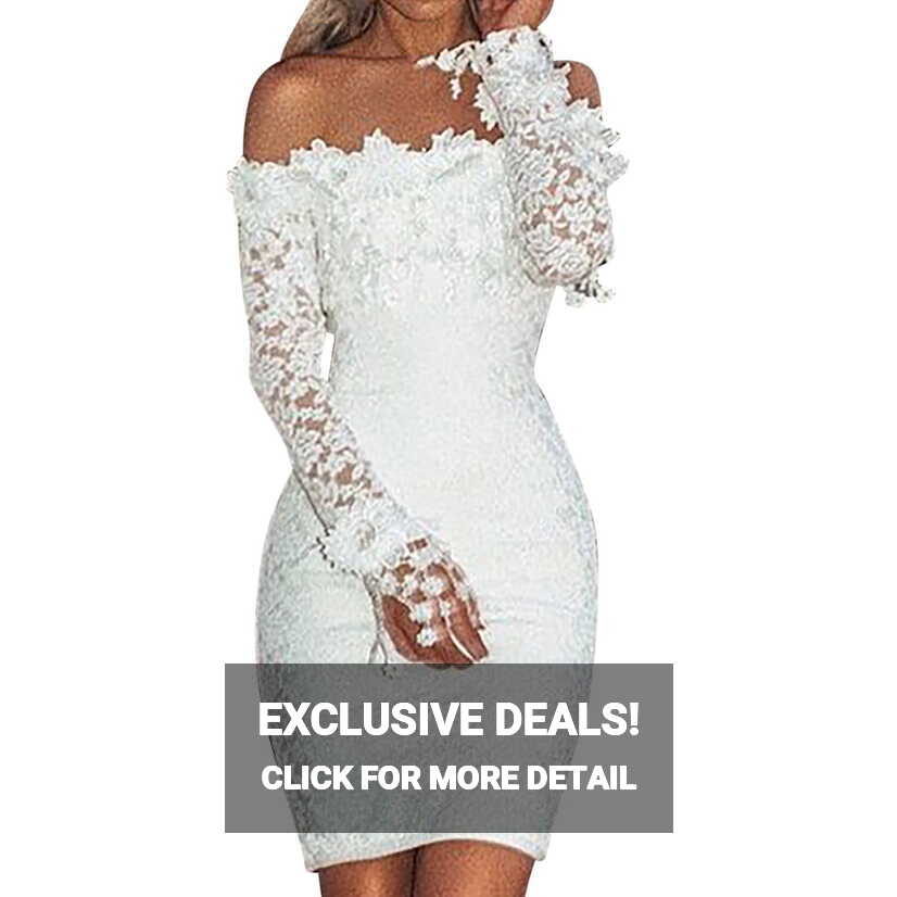 Off The Shoulder Lace Dress for Women Elegant Classy Sexy Bodycon ...