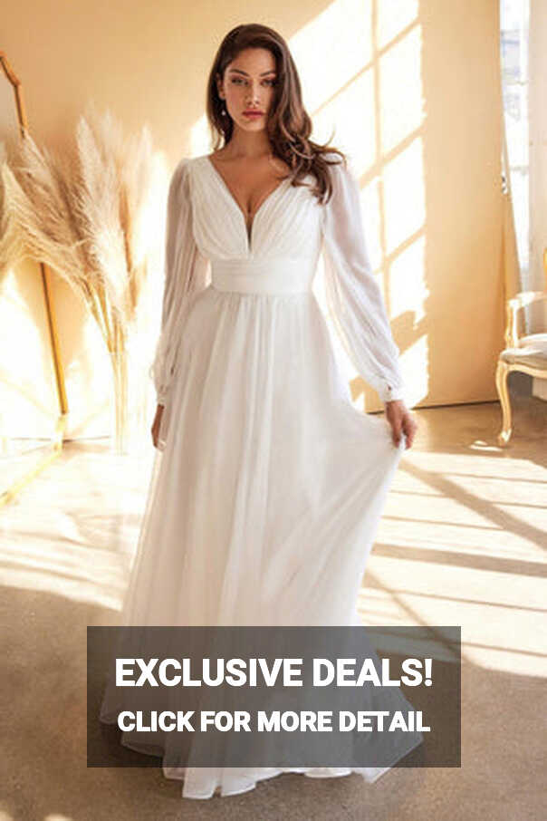 Off White Cinderella Divine CD0192W Flowy Long Plus Size A Line ...