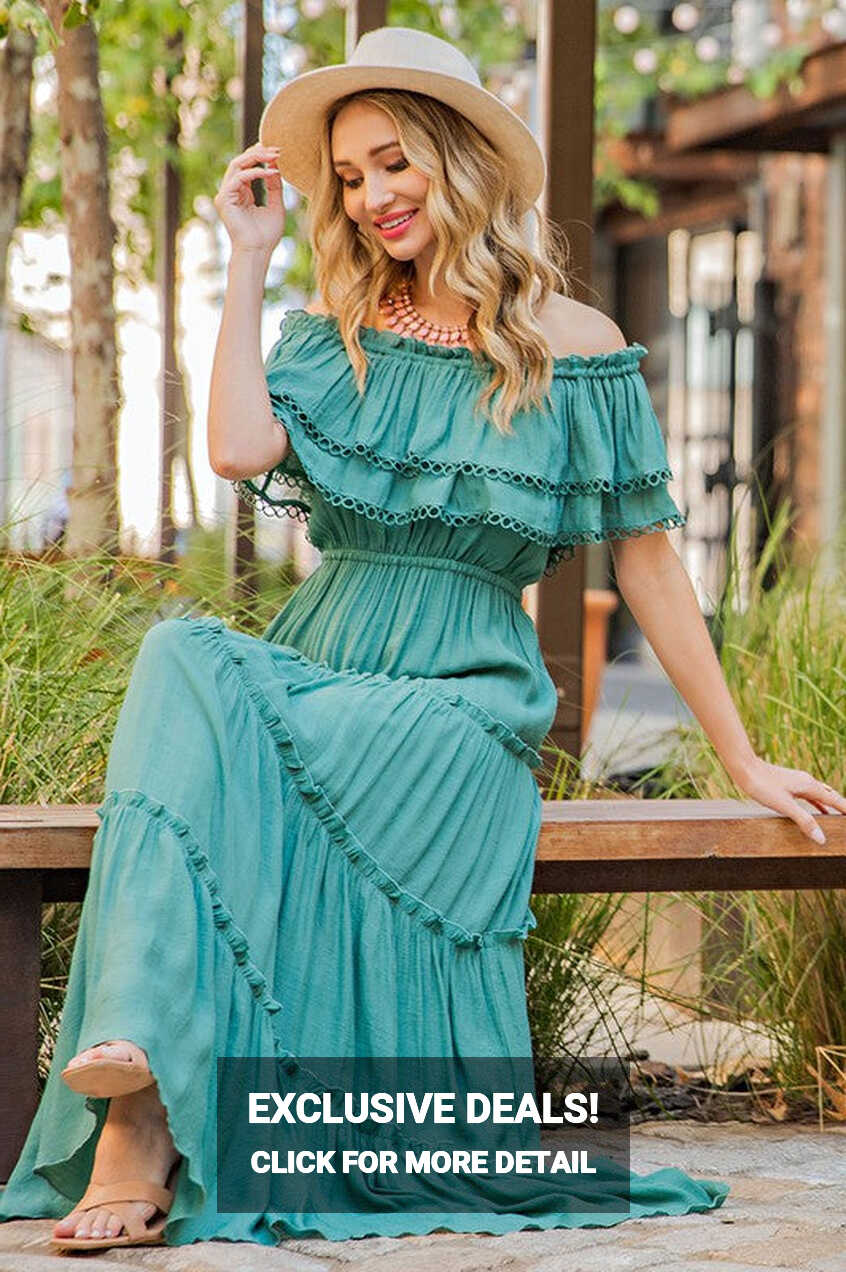 Off-the-Shoulder Long Casual Maxi Dress - PromGirl