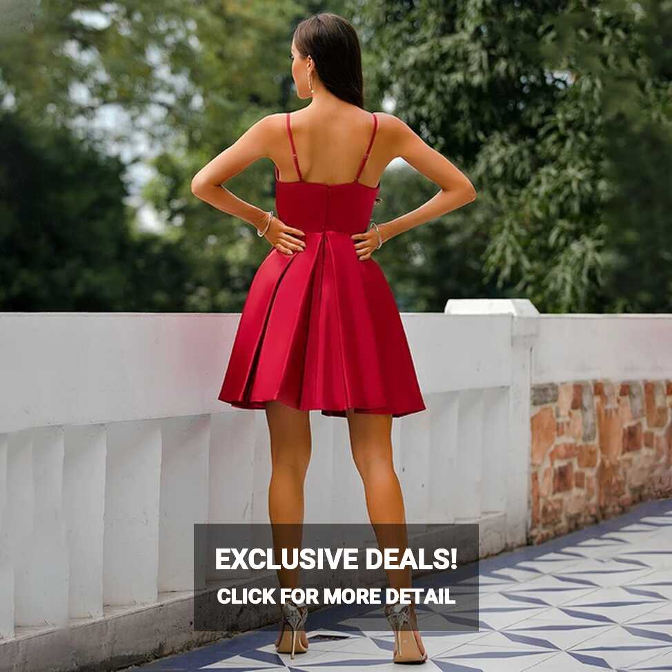 On Sale Simple Red Homecoming Gowns Short Cocktail Dresses ...