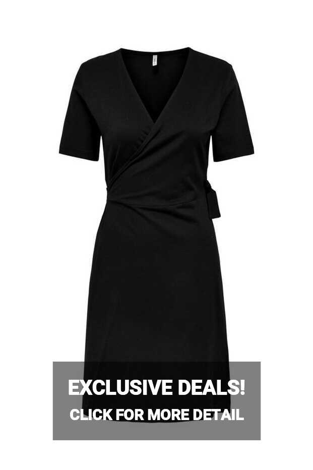 Only Onlmay S/s Wrap Dress Black - Trendyol