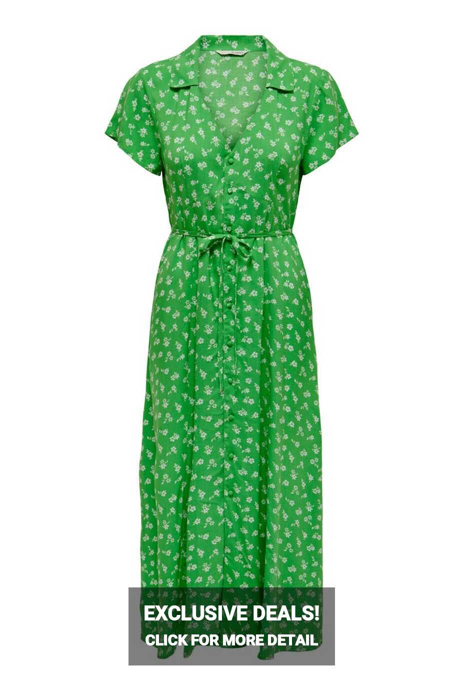 Only Women&#39;s Onlmindie Rope Belt Long Dress 15296563 Green - Trendyol