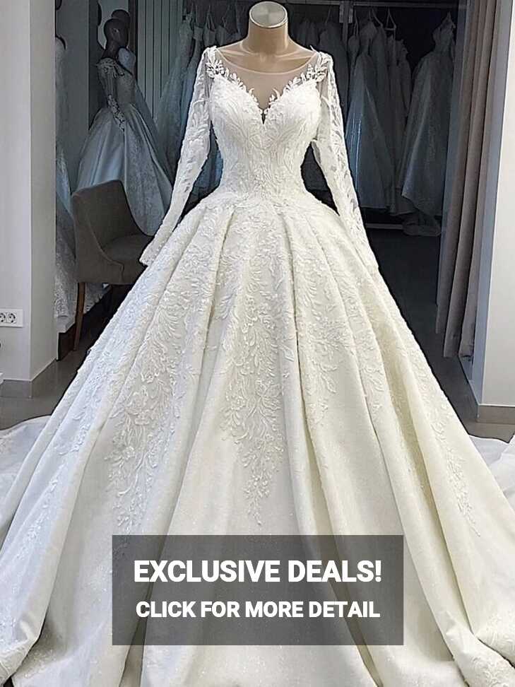 Only bridals Elegant White Lace Appliques Wedding Dress 2019 ...