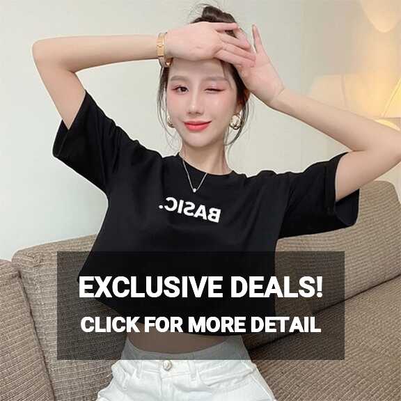 Oversized Crop Top Loose Shirt short sleeves Women Graphic Loose ...