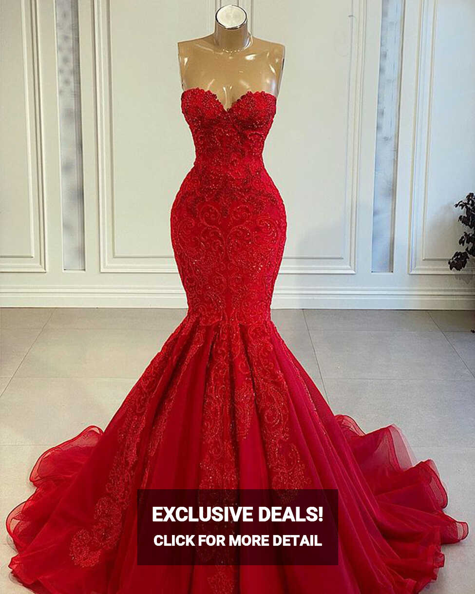 P3807 Red Prom Dresses, 2023 Prom Dresses, Mermaid Prom Dresses ...