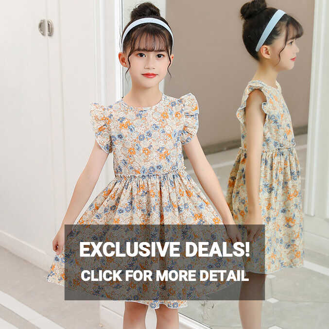 PEASKJP Spring Dresses for Girls Toddler Girls Floral Floral ...