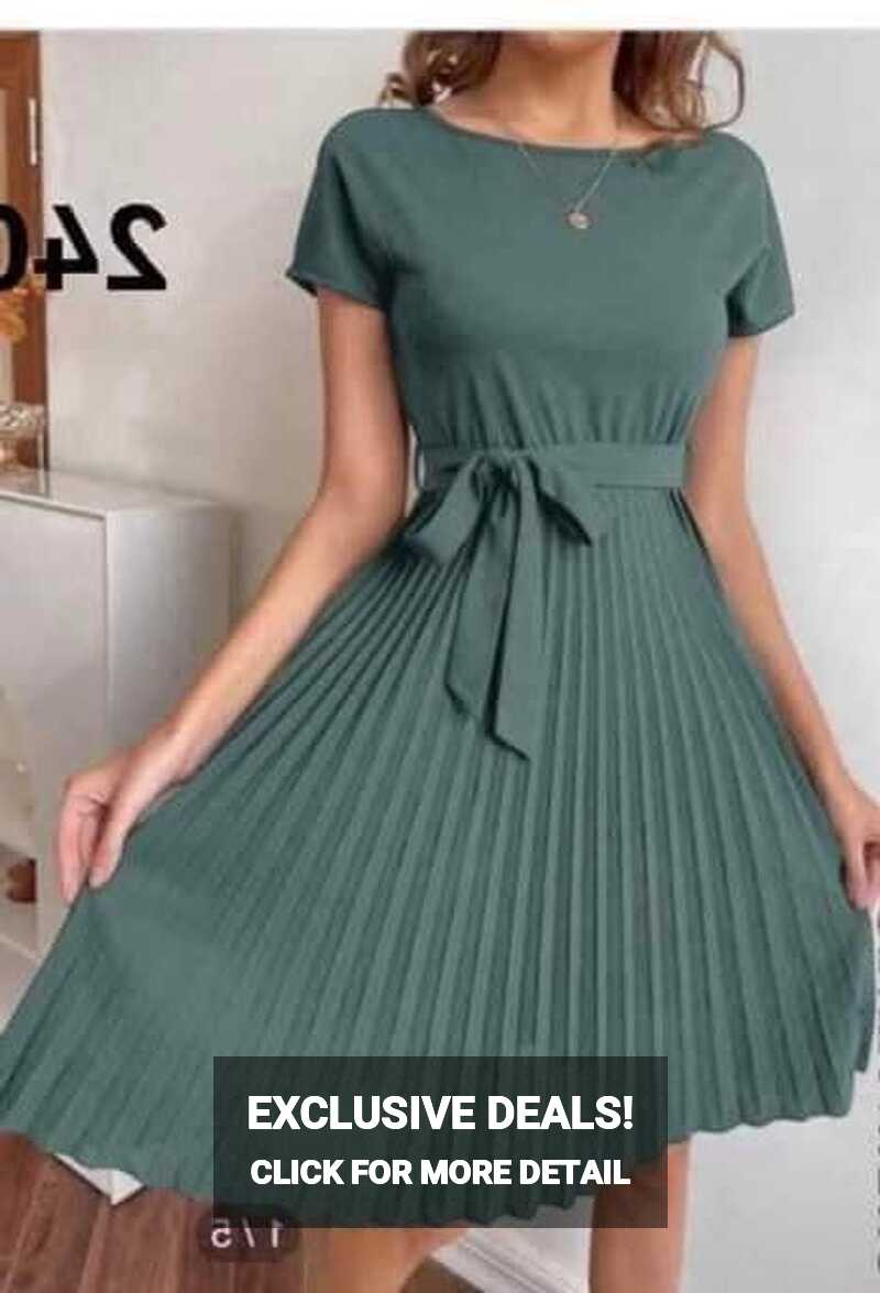 PLAIN CASUAL PRETTY KNEE LENGTH DRESS SEMI FORMAL DRESS CUTE PLAIN ...