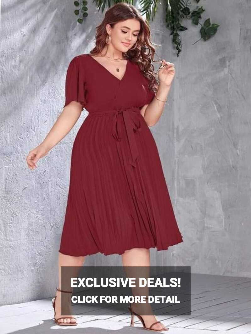 PLUS SIZE CASUAL MAROON DRESS/ OVERLAP DRESS/ SIMPLE CLASSY PLUS ...