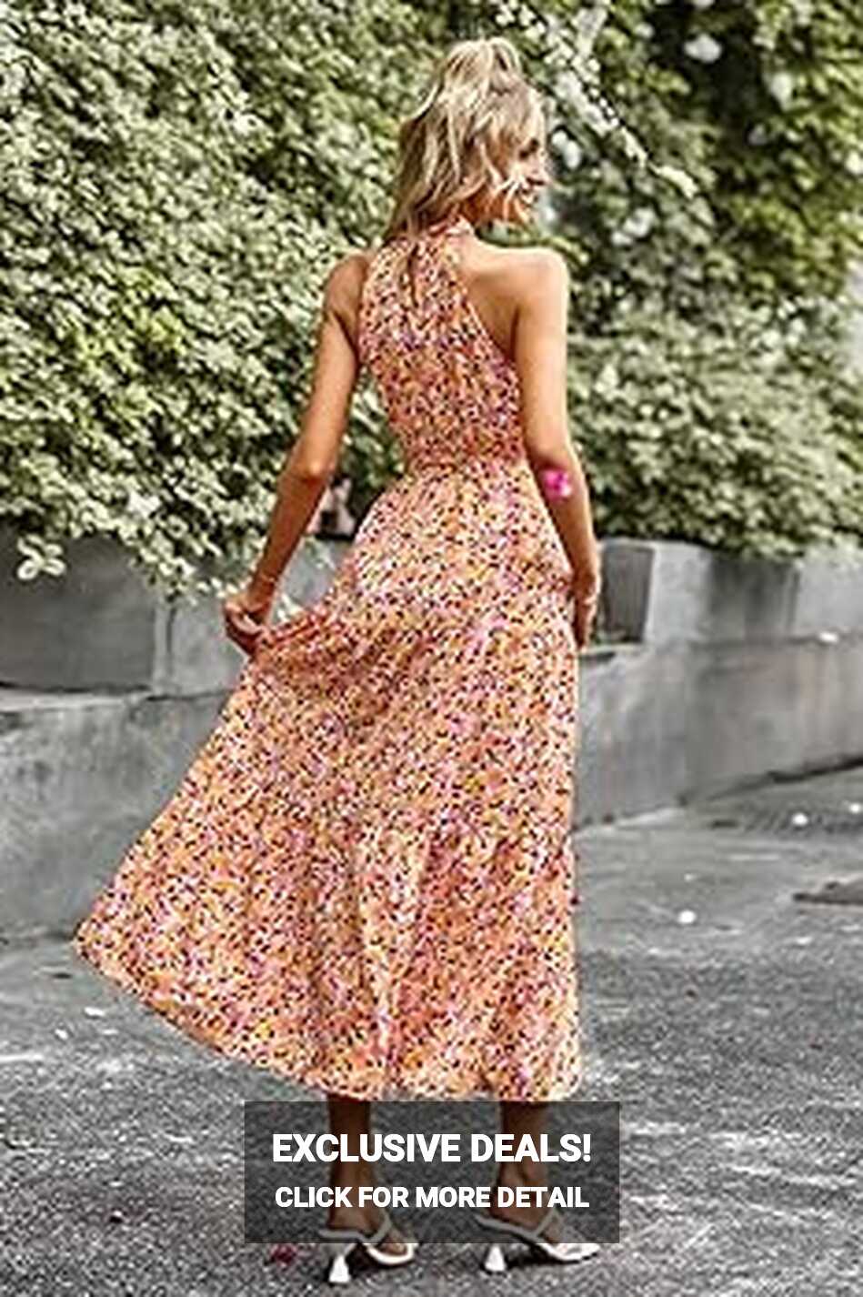 PRETTYGARDEN Women&#39;s Summer Floral Maxi Sun Dress Sleeveless ...