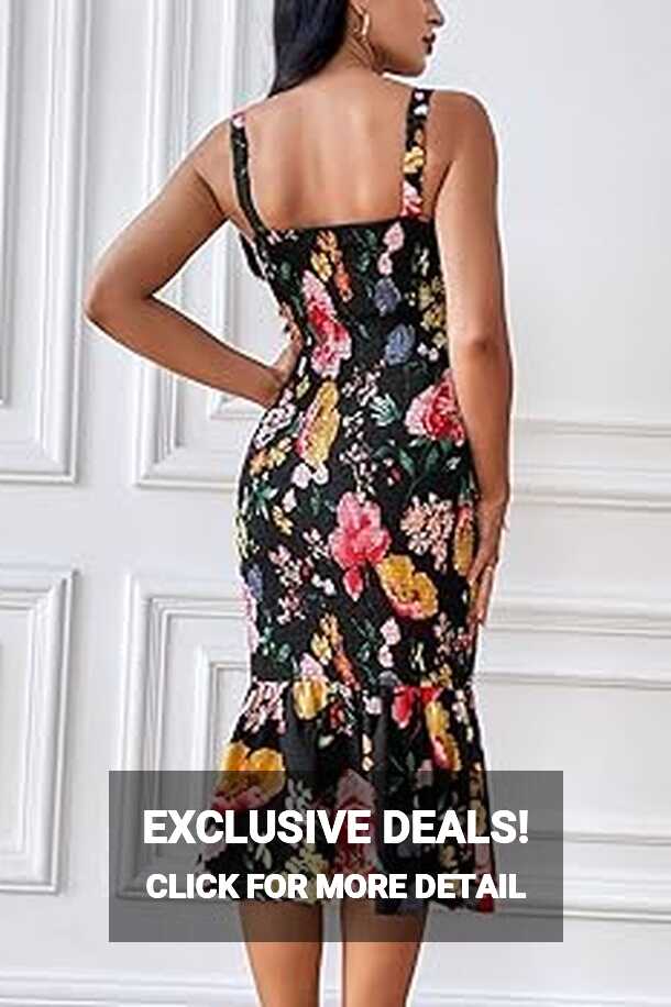 PRETTYGARDEN Women&#39;s Summer Floral Midi Tank Dress Sleeveless ...