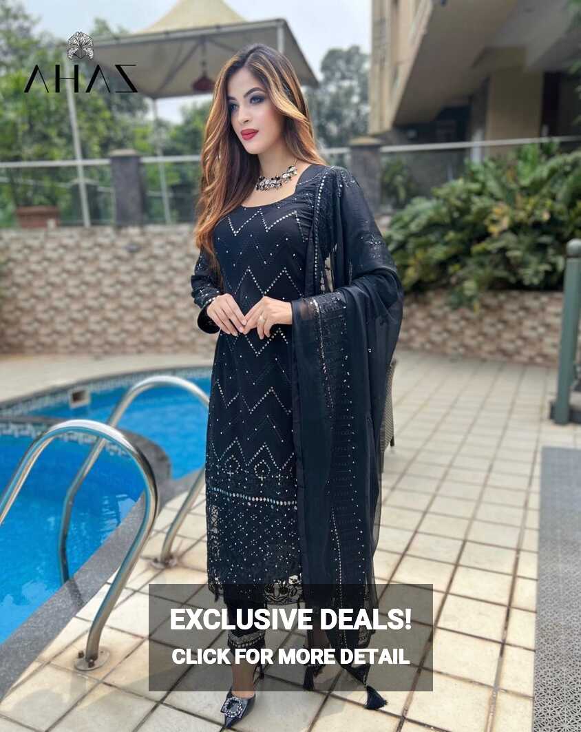 Pakistani Dress Black - Pakistani Suits - SareesWala.com