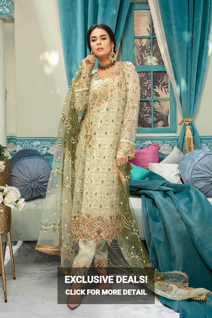 Pakistani Eid Dress For Girls Fully Chiffon Embroidered – Nameera ...