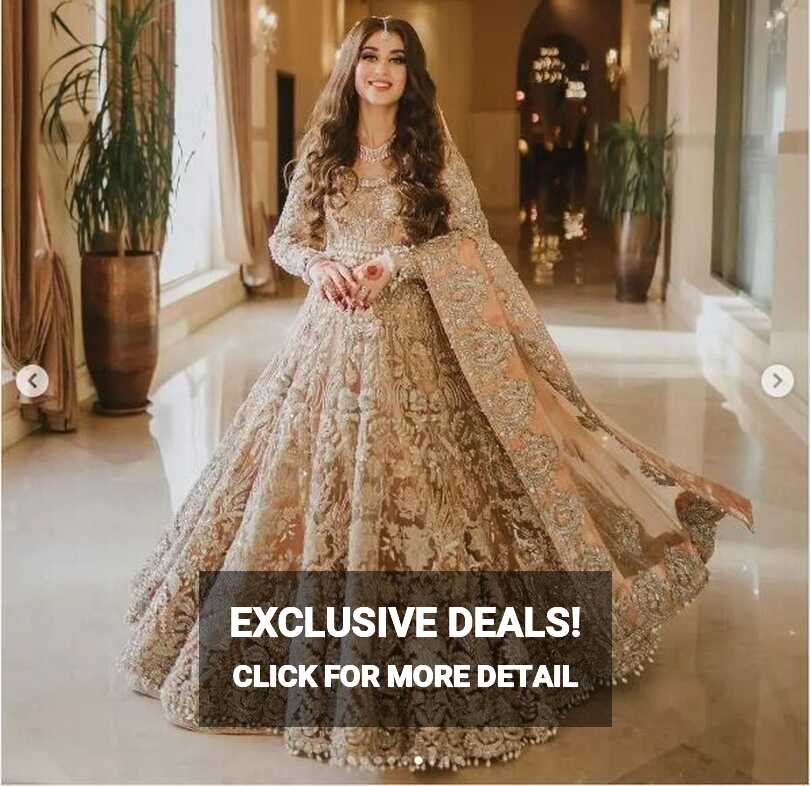 Pakistani long Bridal Walima Dress Custom made maxi Gown light ...