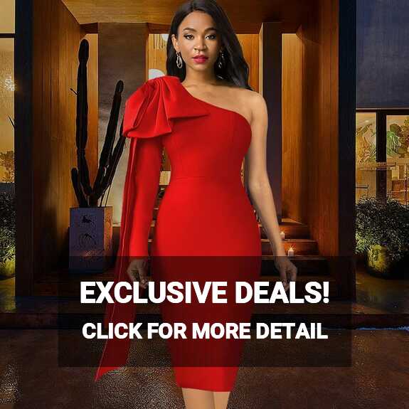 Party Dress Evening One Shoulder Bow Solid Woman Ladies Dresses | eBay