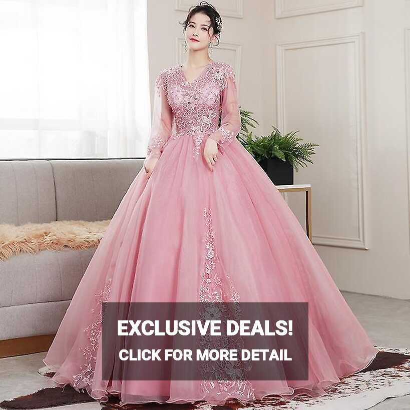 Party Prom Full Sleeve Sexy V-neck Ball Gown Dresses ( Set 2 ...