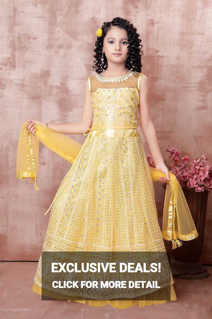 Party Wear Girls Lehenga Choli, Lehenga Choli for Kids, Net ...