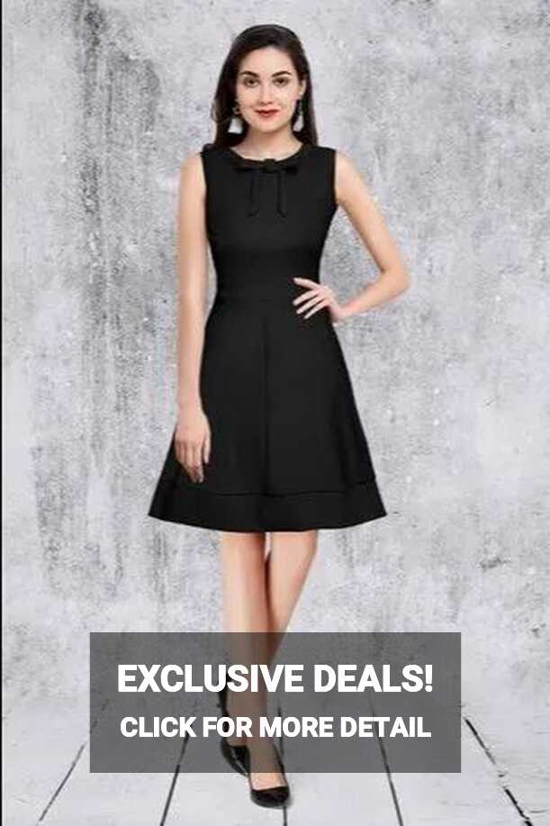 Party Wear Ladies Plain Black Short Dress, Sleeveless, Size: 38-48 ...