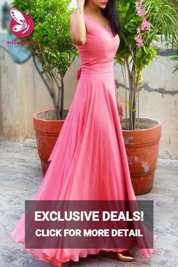 Party Wear Pink Log Simple Gowns, Size: Small at Rs 1600 in ...