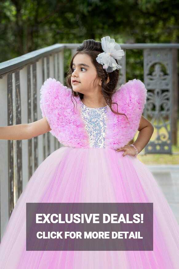 Pastel Pink Cinderella gown with Sequence work – Lagorii Kids