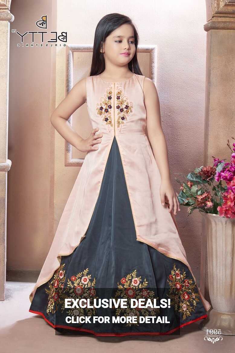 Peach Coloured Gown For Girls From Betty Ethnic India |Betty ...