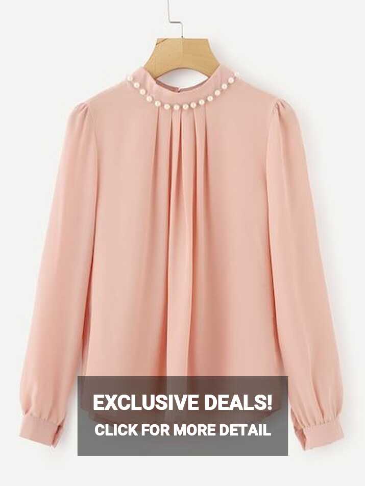 Pearl Beading Chiffon Blouse