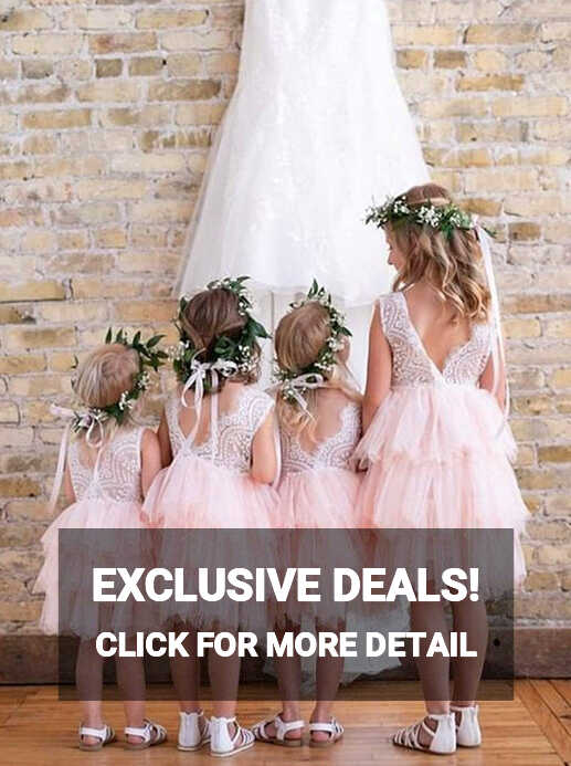 Peony Lace Flower Girl Dress in Pink (tiered) – 2BUNNIES