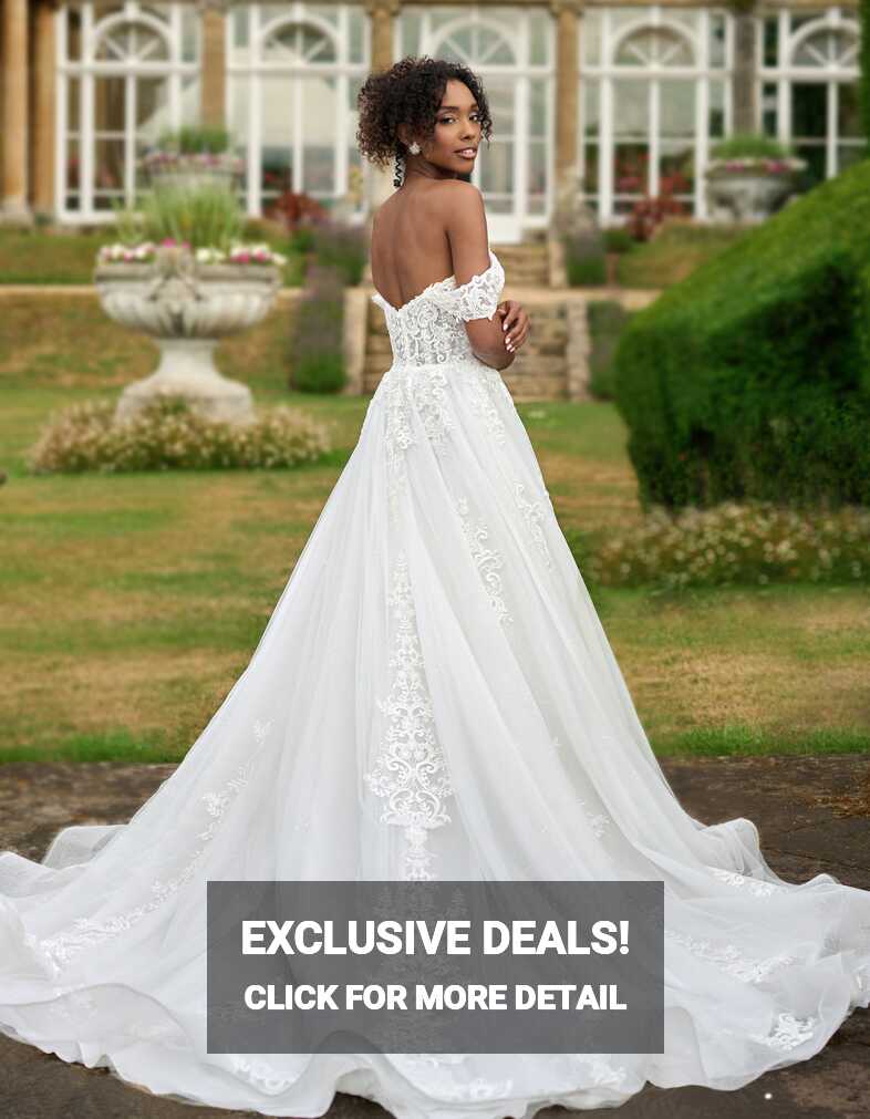 Perdita a sequin ballgown with ornate lace - wed2b