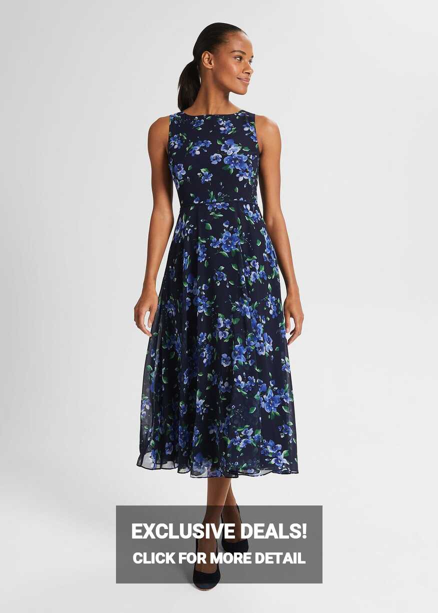 Petite Carly Floral Midi Dress | Hobbs UK |