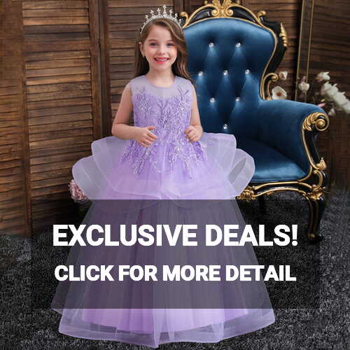 Phenas Girl Sleeveless Embroidery Princess Pageant Dresses Kids ...