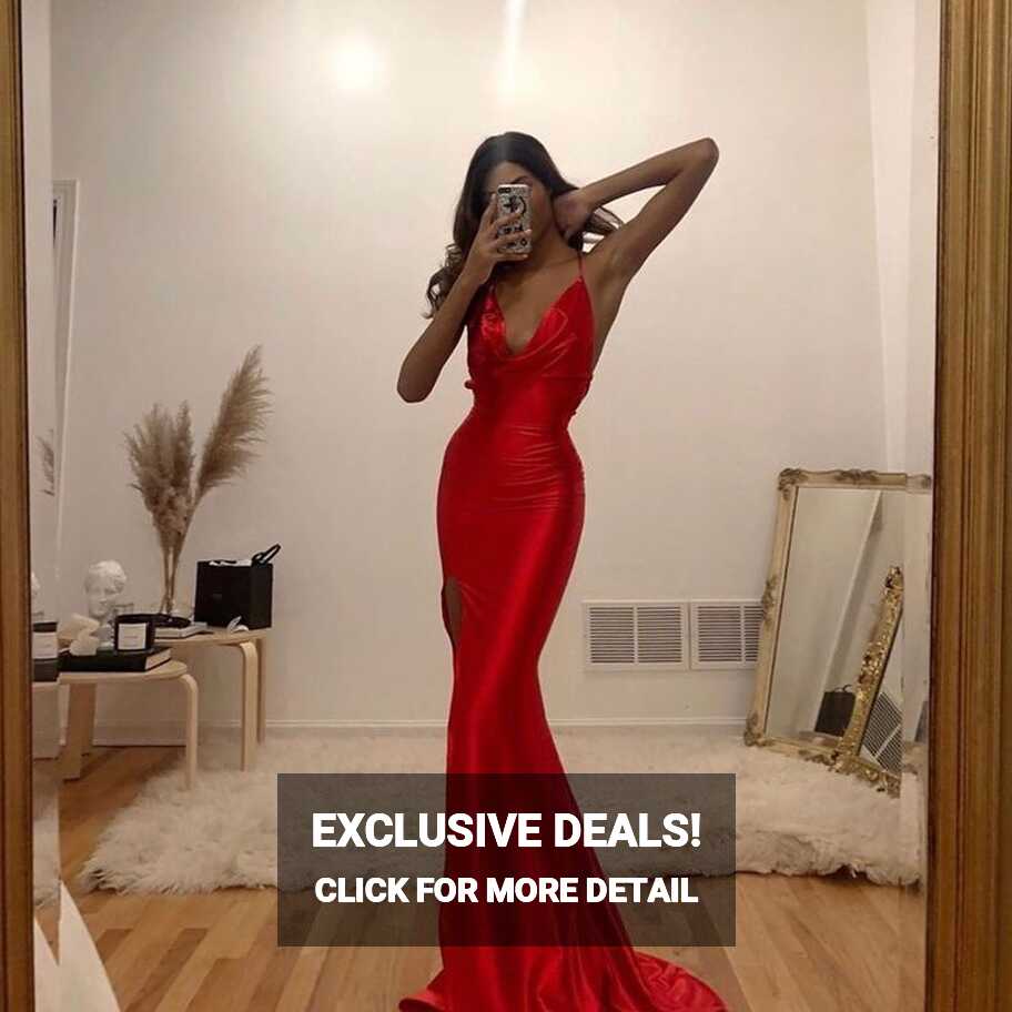 Pin on Образ | Red prom dress long, Red prom dress, Red silk dress