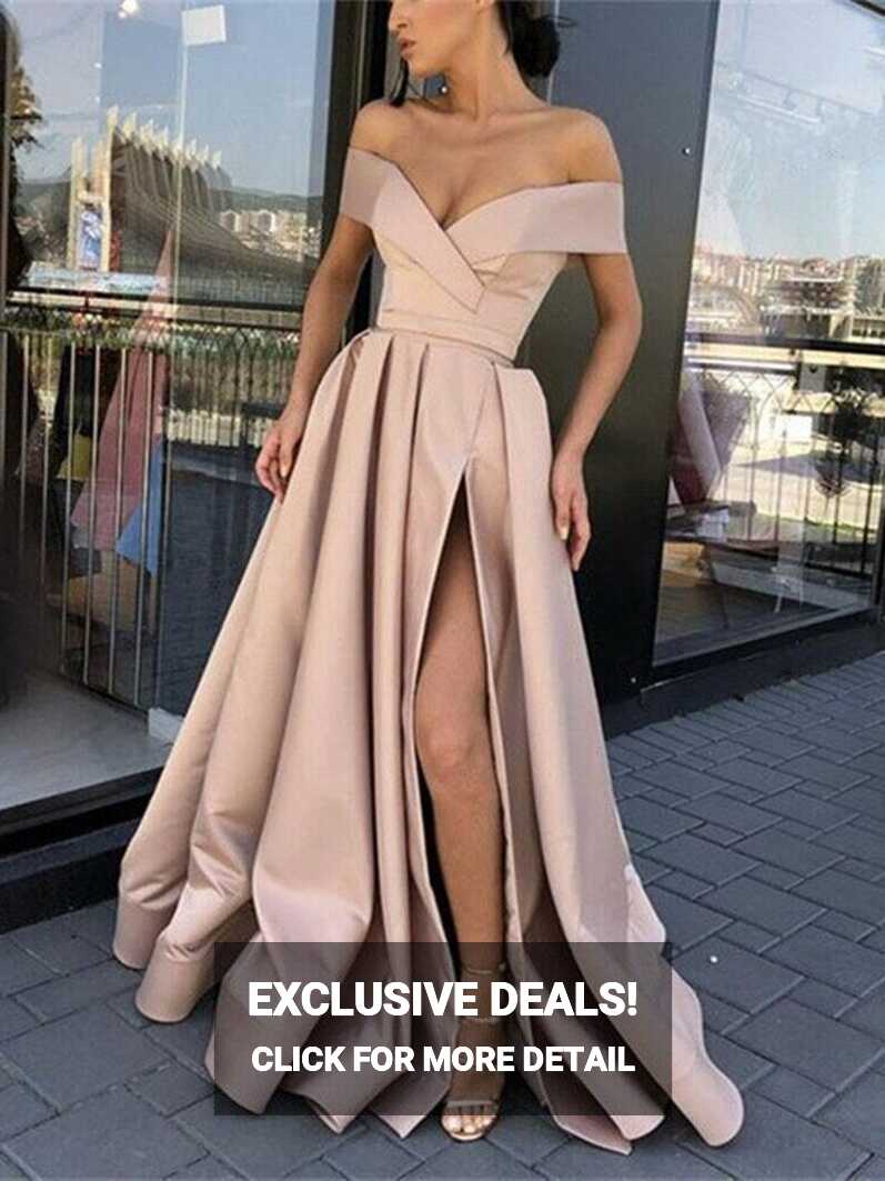 Pink Blush Long Formal Dress Prom Bridesmaid Wedding | eBay