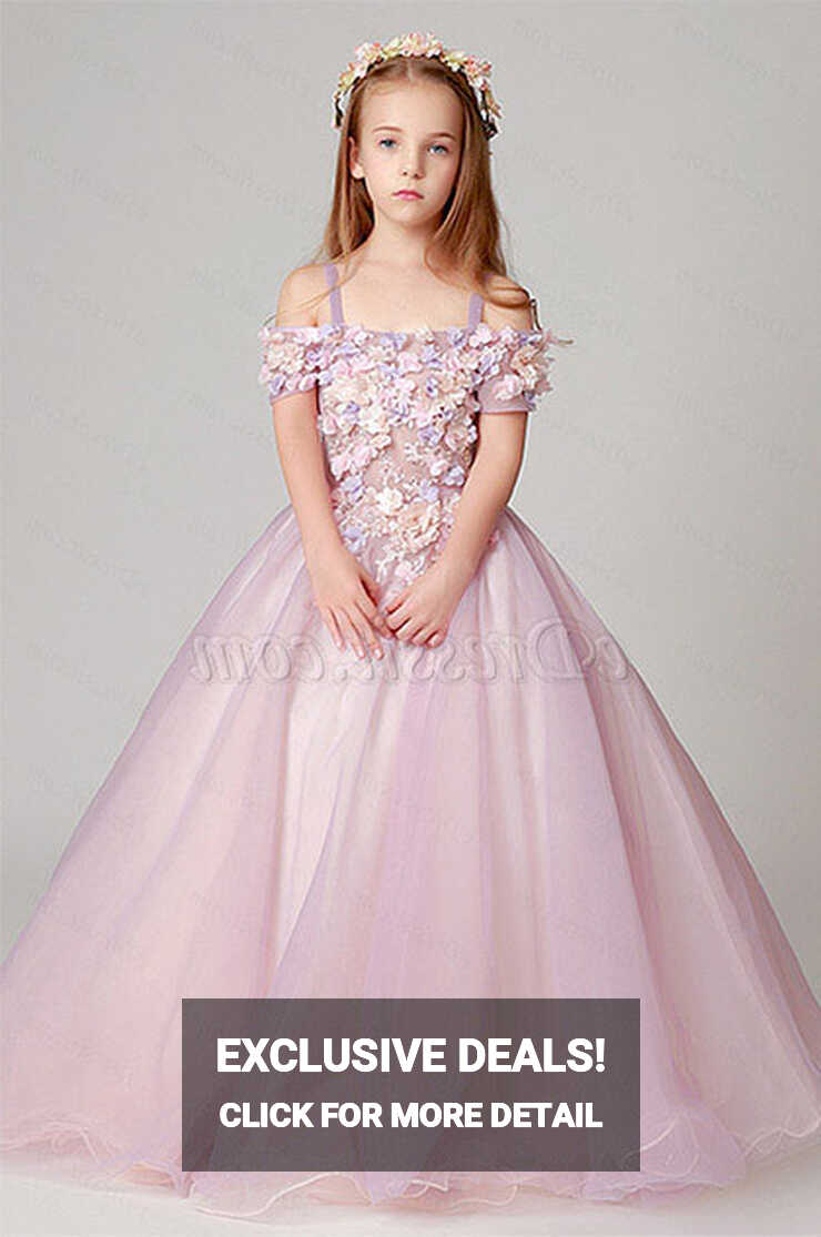 Pink Children Wedding Flower Girl Dress (27190301) - eDressit