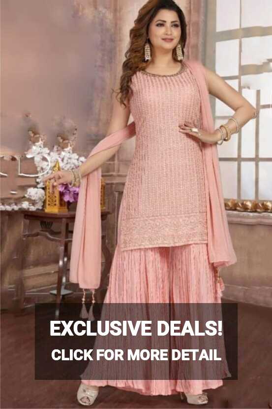 Pink Color Party Wear Indo Western Plazo Suit :: MY SHOPPY LADIES WEAR