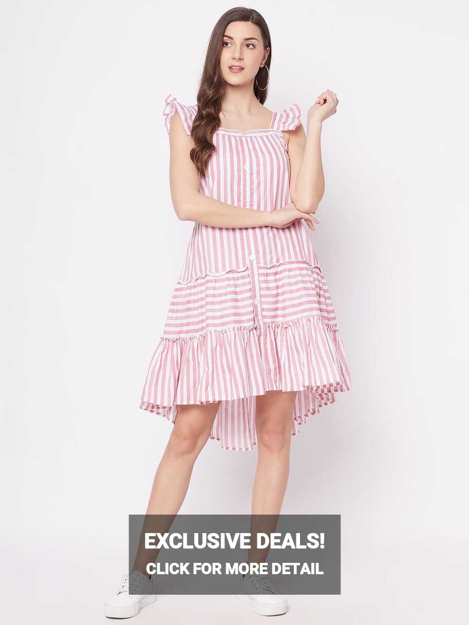 Pink Cotton Dress - Stylish Indo-Western for Girls 18-25