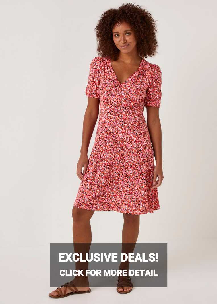 Pink Ditsy Floral Mini Dress - Matalan