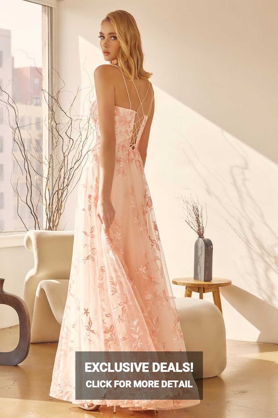 Pink Floral Prom Dress — Danielly&#39;s Boutique