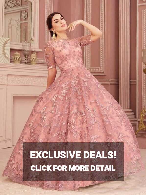 Pink Gown for Wedding Functions| Shop Online | Gown party wear ...