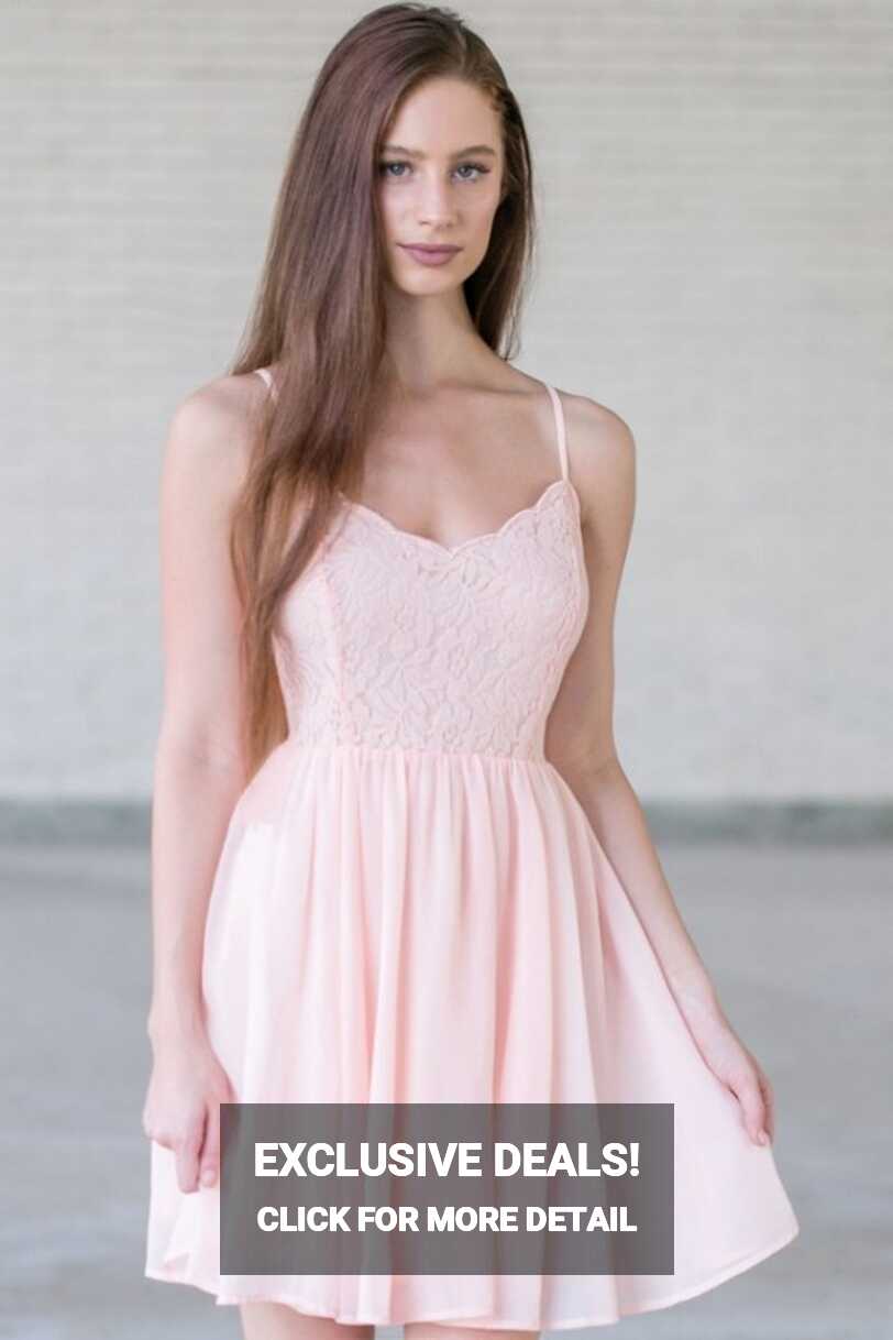 Pink Lace Party Dress, Cute Pink Dress, Pink Summer Dress Online ...