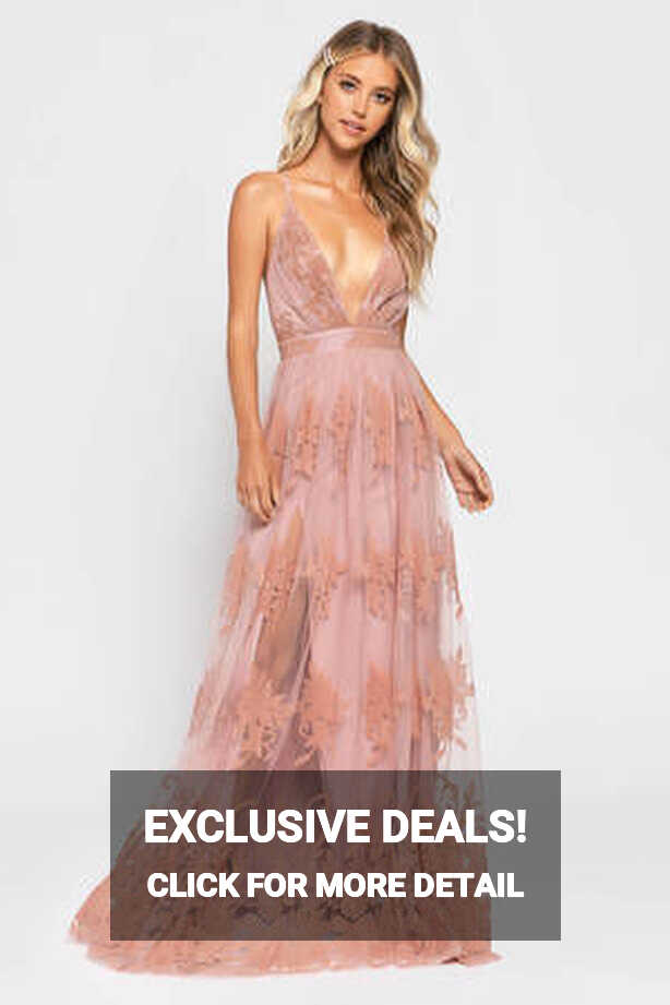 Pink Maxi Dress - Lace Cami Straps Dress - Blush Floral Dress