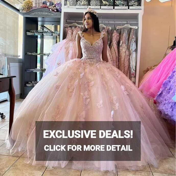 Pink Princess Quinceanera Dresses 3D Flower Prom Party Sweet 15 16 ...