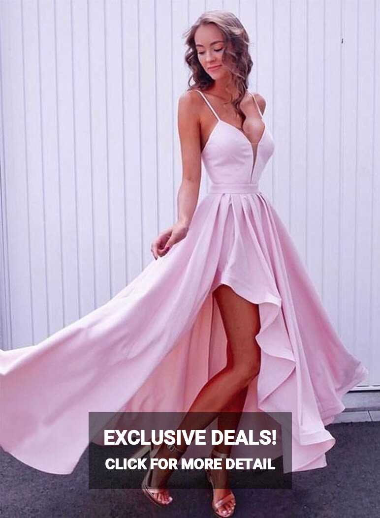 Pink Prom Dresses Short Front Long Back Formal Gowns – TANYA BRIDAL